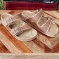 Basket Weave Tooled Leather Sandal