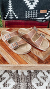 Basket Weave Tooled Leather Sandal