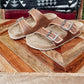 Basket Weave Tooled Leather Sandal