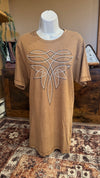 Brown Stitched Tee