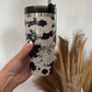 Cowhide Tumbler With Straw