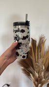 Cowhide Tumbler With Straw