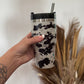 Cowhide Tumbler With Straw