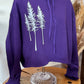 Purple Tall Pines Cropped Lightweight Hoodie