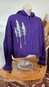 Purple Tall Pines Cropped Lightweight Hoodie