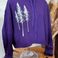 Purple Tall Pines Cropped Lightweight Hoodie